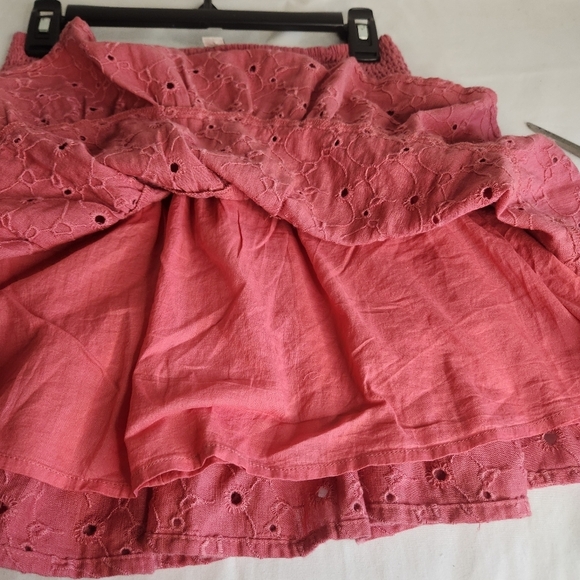 American Eagle Skirt Pink Tiered Eyelet. Women's Mini Size S. Cottage Core - Picture 4 of 8